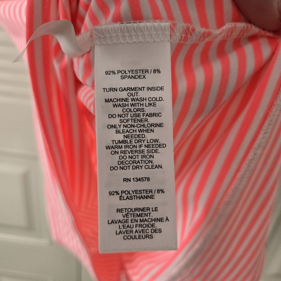 Vineyard Vines Girl XL 16 Neon Rosa Stripe Sankaty Dress #228 - Picture 5 of 7